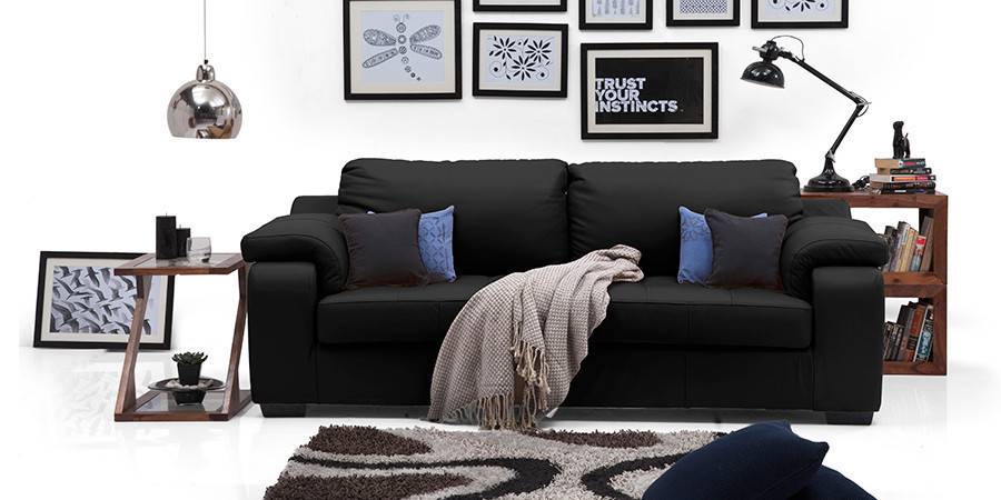 Trissino Sofa (Licorice Italian Leather)